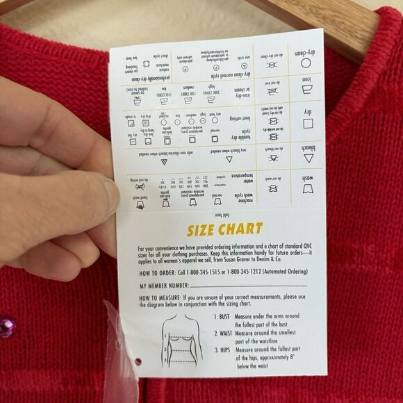 NWT Quacker Factory Red Ramie Christmas Cardigan Velvet Sweater Reindeer Small - Picture 8 of 10